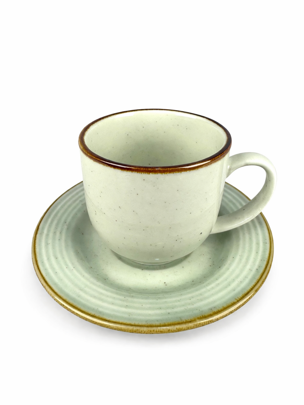 Pastel Green - طقم 6 فنجان قهوة  بالطبق